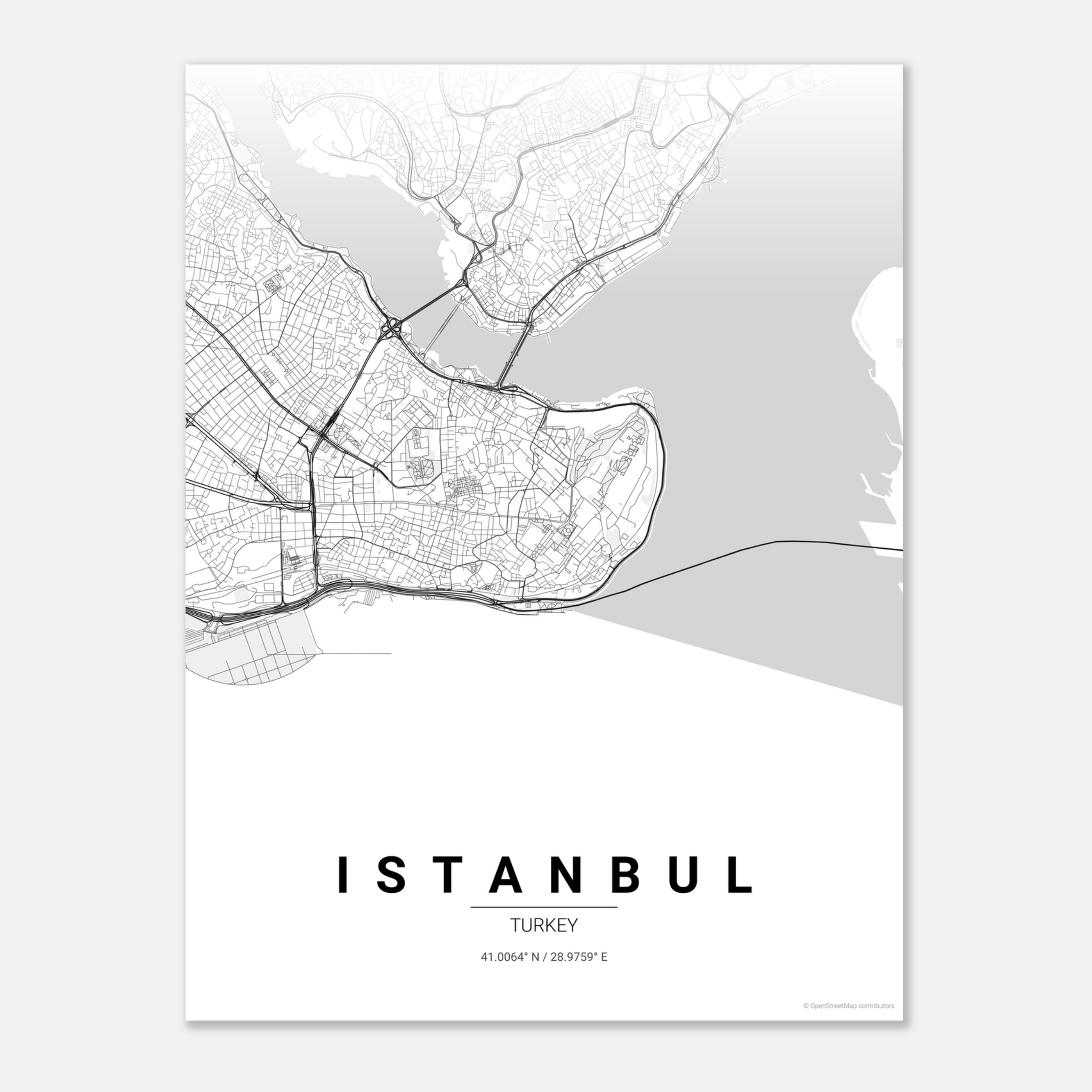 Istanbul vector map poster in Wander colourway, Turkey