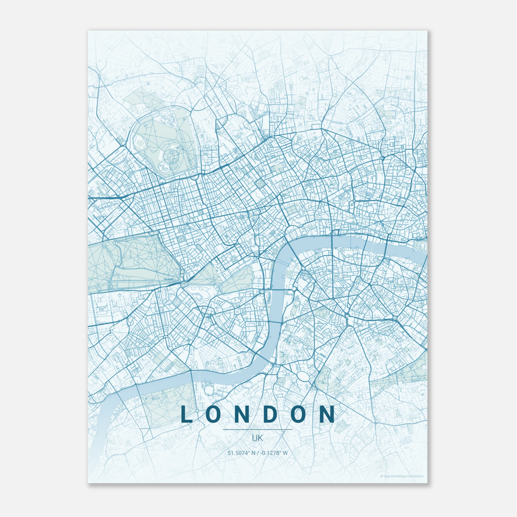 London vector map poster in Swell colourway, United Kingdom