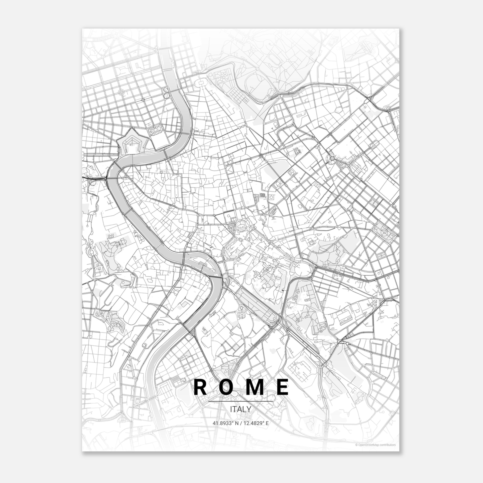 Rome vector map poster in Wander colourway, Italy