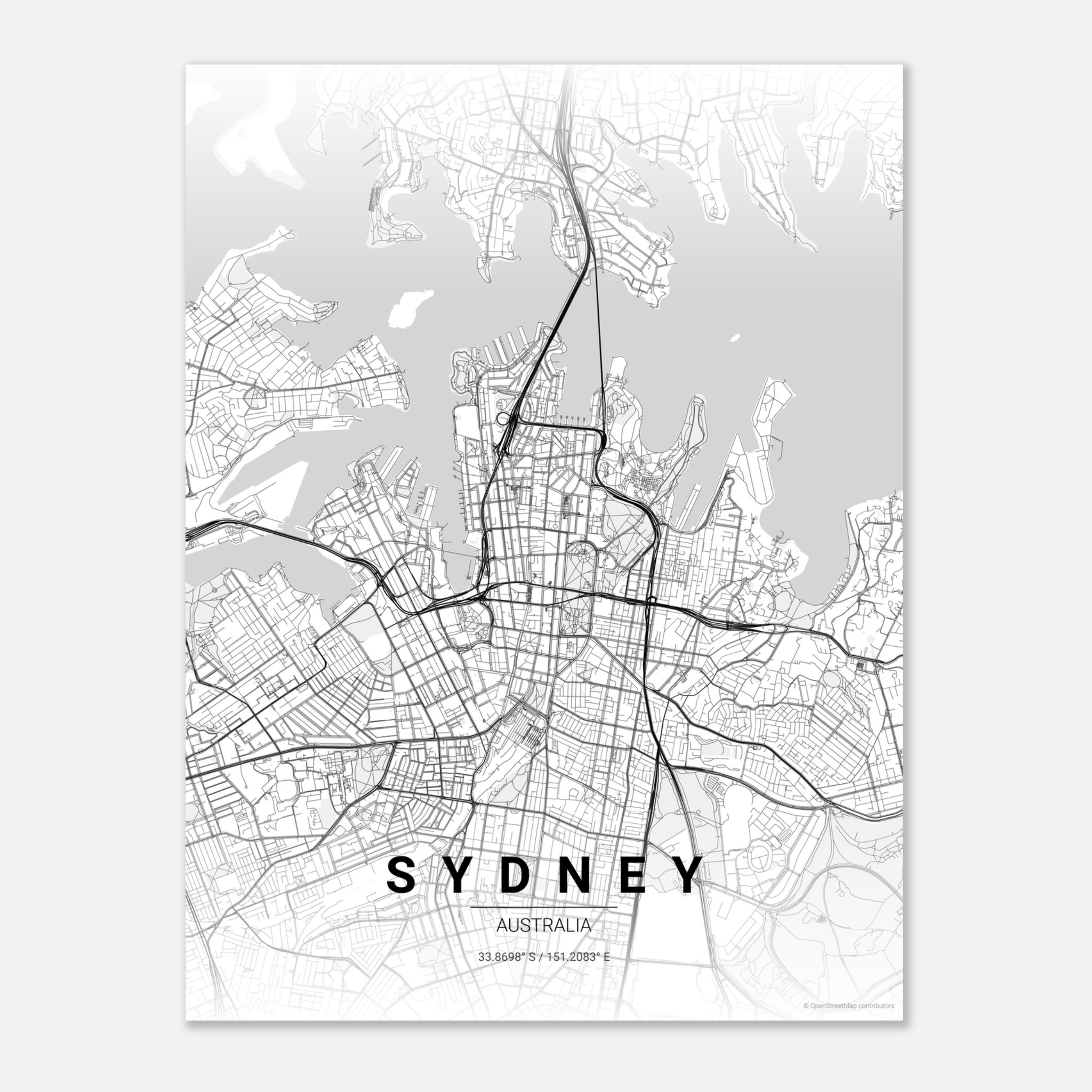 Sydney vector map poster in Wander colourway, Australia