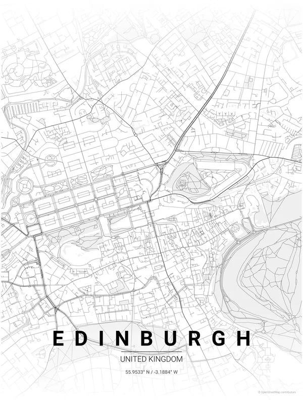 Edinburgh map poster in Wander colourway