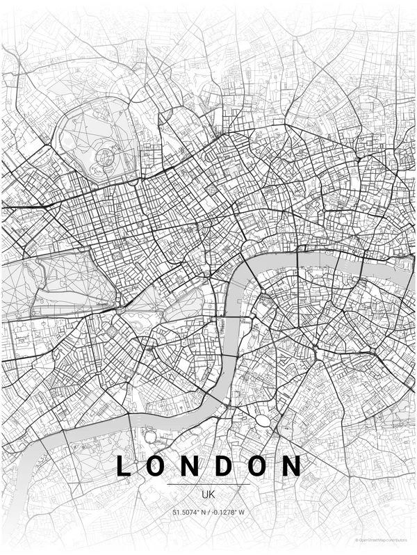 London map poster in Wander colourway