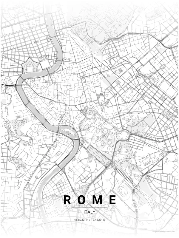 Rome map poster in Wander colourway