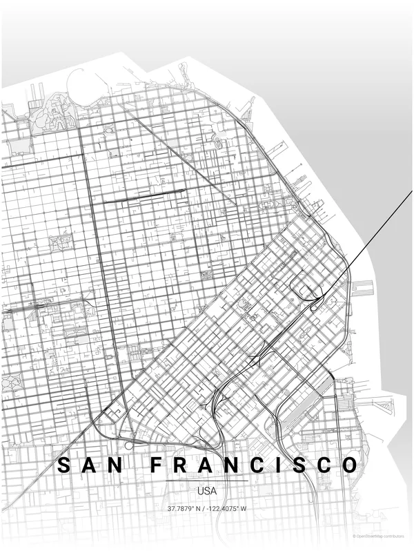 San Francisco map poster in Wander colourway